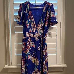 Chris McLaughlin Blue Floral Maxi w/ cross hem